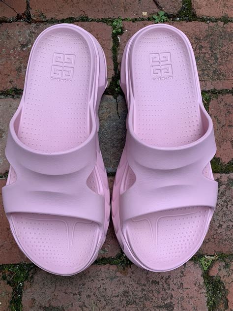 light pink givenchy slides|Givenchy marshmallow slide wedge sandals.